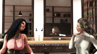 Curvy Bimbo Milf with Fake Tits finally gets her kissing skills tested in a hot hentai game