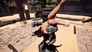 Lara Croft goes deep in an ancient statue & takes a massive creampie in 3D hentai - 10 image