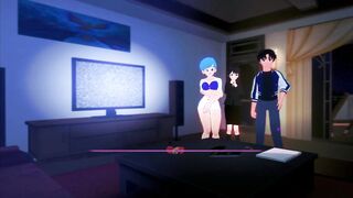 Get ready for a wild threesome with curvy babes and a hung stud in your fantasy!