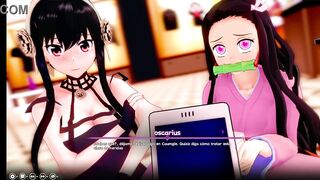 Get ready for a wild threesome with curvy babes and a hung stud in your fantasy!