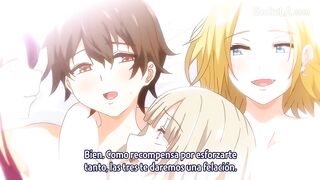 Watch these young anime babes pleasure each other in steamy threesome action! - 10 image