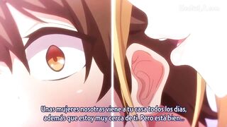 Watch these young anime babes pleasure each other in steamy threesome action!