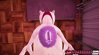 Watch Amelia in Red Lingerie tease and suck on a big dick in Intense Animation