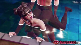 Jenn in Pool 3D Hentai - Big Tits Girl gets tied up, underwater fucked & creampied in a fantasy-filled ending