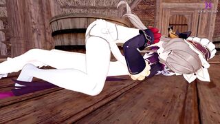 Sandrone & Columbina take turns in Moon-sized sexcapades with uncensored hentai action