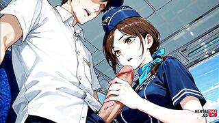 Sheila Flight Attendant gets naughty in uncensored Japanese Asian game & anime - Japanese Asian Hentai Anime Game Porn - 1 image