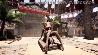 Lara Croft gets her tight ass pounded by a massive japanese dick before being let into the cave