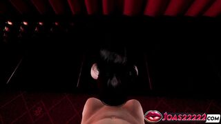 Enjoy sitting on the sofa with a close-up view of big tits Lucy in a latex BDSM suit getting fucked and cumming hard