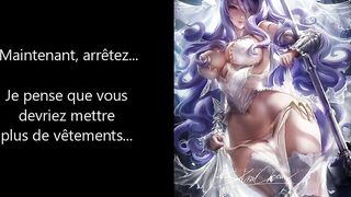 French Camilla gives a JOI hentai-style to your dick while you stroke it