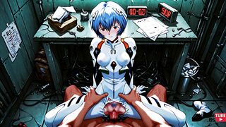 Rei Ayanami cosplay in anime video game - uncensored Japanese game porn