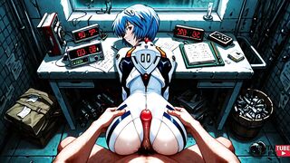 Rei Ayanami cosplay in anime video game - uncensored Japanese game porn
