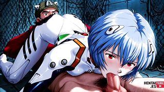 Rei Ayanami cosplay in anime video game - uncensored Japanese game porn