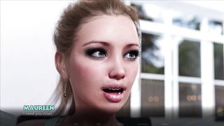 Blonde bombshell deepthroats a 10-inch dick with her huge tits & cute outfit