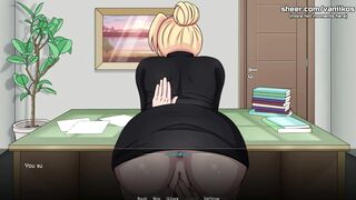 Naruto: Kunoichi Trainer - Hot Blonde Secretary Babe with Big Perfect Ass Public Blowjob & Anal Sex in Office Hentai Game - 3 image