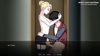 Naruto: Kunoichi Trainer - Hot Blonde Secretary Babe with Big Perfect Ass Public Blowjob & Anal Sex in Office Hentai Game - 5 image