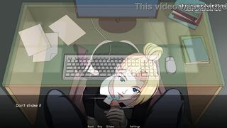 Naruto: Kunoichi Trainer - Hot Blonde Secretary Babe with Big Perfect Ass Public Blowjob & Anal Sex in Office Hentai Game - 6 image