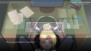 Naruto: Kunoichi Trainer - Hot Blonde Secretary Babe with Big Perfect Ass Public Blowjob & Anal Sex in Office Hentai Game - 7 image