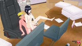Naruto & Hinata's steamy office sex in Naruto Hentai - Uncensored Asian Japanese Anime Game - 1 image