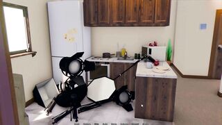 Curvy babe in Hentai Game gets her first kiss from a huge cock in PC game