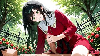 Japanese Asian Gamer Susana Sex in cosplay garden game - Outdoor anime hentai game with a twist!