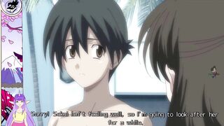 Sexy Japanese brunette with big boobs swimsuit gets wet and wild in School Days Hentai Part 12