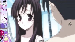 Sexy Japanese brunette with big boobs swimsuit gets wet and wild in School Days Hentai Part 12