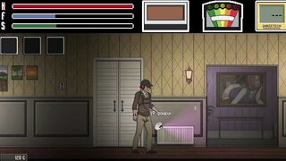 Hot chick with huge tits and sexy outfit gets a surprise anal pounding in a 3D gangbang game.