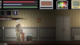 Hot chick with huge tits and sexy outfit gets a surprise anal pounding in a 3D gangbang game.