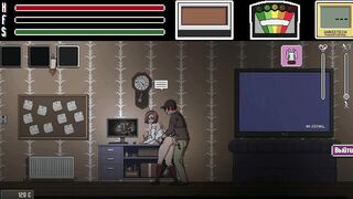 Hot chick with huge tits and sexy outfit gets a surprise anal pounding in a 3D gangbang game.