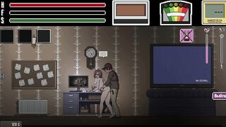 Hot chick with huge tits and sexy outfit gets a surprise anal pounding in a 3D gangbang game.