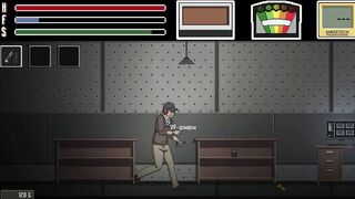 Hot chick with huge tits and sexy outfit gets a surprise anal pounding in a 3D gangbang game.