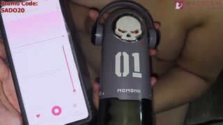 BeYOUrlover's skull man toys make him cum hard while I suck his balls - 3 image