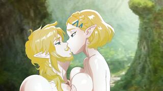Watch as Zelanda finally gets down and dirty with a massive cock in this hentai game!