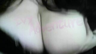 Nerdy wife enjoys hentai with her massive tits and natural curves