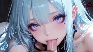 Blue-Haired Girl's steamy anal session with a big dong in 3D with anime-style hentai - 2 image