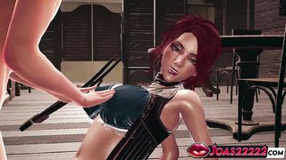 Korryn Cowgirl's 3D Animation: Big Tits Play, Moans, Intense Fingering, and Squirt-Filled