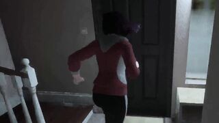 Stepdaughter masturbates while watching stepmom and stepdad - A Hentai game with big boobs and a cute outfit - 4 image