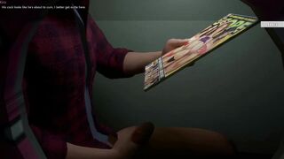 Kira gets caught jerking off in the toilet and punished with a huge creampie in hentai game