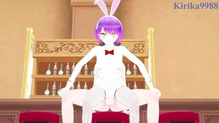 Bunny Girl Tokoyami Towa and Bunny Girl Ouro Kronii get wild with intense sex in Hololive VTuber Hentai