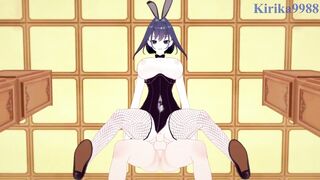 Bunny Girl Tokoyami Towa and Bunny Girl Ouro Kronii get wild with intense sex in Hololive VTuber Hentai