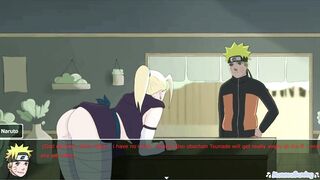 Naruto and Ino Yamanaka team up to suck on a hard cock in Living With Tsunade's ecchi video - 9 image