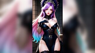 Gothic Girl in Castle Part 2 - Arousing anime demon girl with massive tits in sexy outfit