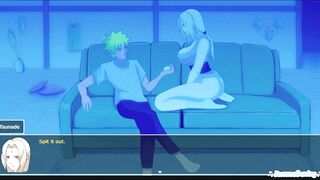 Naruto and Tsunade engage in a steamy, animated hentai game in "Sleepover" - Living With Tsunade (v0