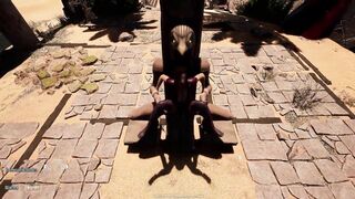 Lara, a lustful slut, is turned into a cum-hungry slut by a huge cock in 3D hentai game