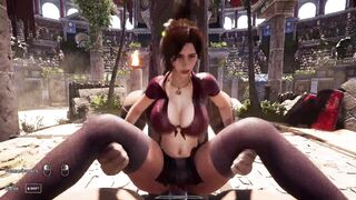 Lara, a lustful slut, is turned into a cum-hungry slut by a huge cock in 3D hentai game