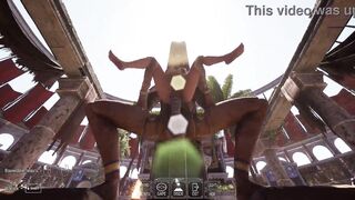 Lara, a lustful slut, is turned into a cum-hungry slut by a huge cock in 3D hentai game