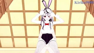 Sakamata Chloe and Bunny Girl get wild with a big-breasted babe inoppai!