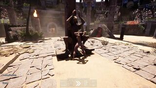 Lara Croft's tight pussy stretched wide by a massive statue in 3D hentai