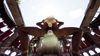 Lara Croft's tight pussy stretched wide by a massive statue in 3D hentai