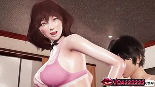 Yufa in Pantyhose gets tied up & pounded in POV with moans, standing fuck, and anal fuck